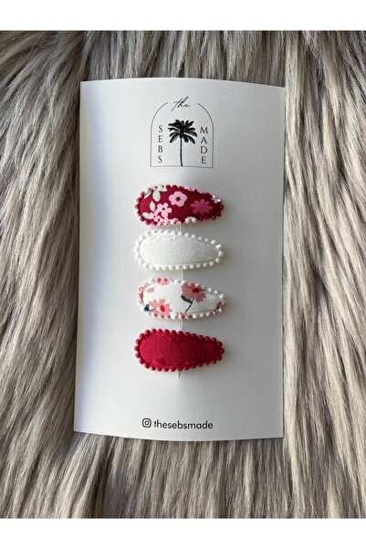 SEBSMADE Baby Mini Kırmızı Bebek Klips Toka Set