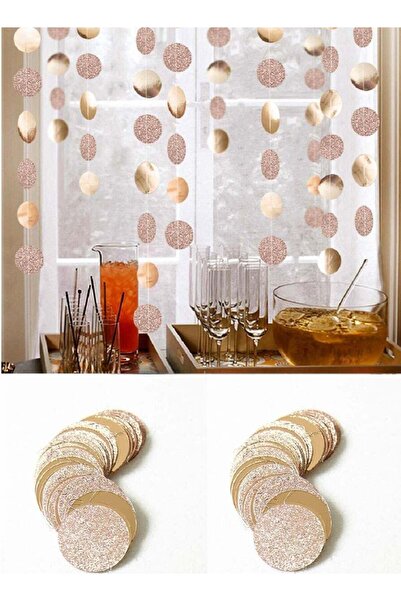 Beauenty 8m Champagne Gold Glitter Paper Garland