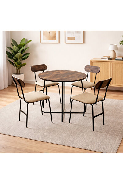 SADANHOME Round wooden dining table - 90X90X75 cm