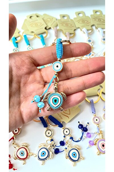 Cassime Breloc cu ochi de șarpe de culoare albastru deschis, placat cu aur