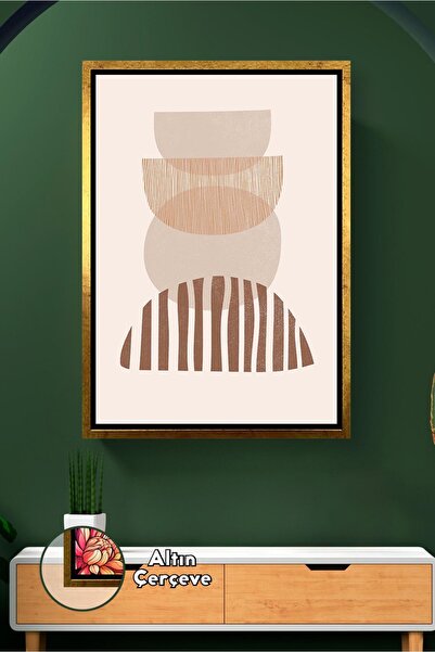KOSS Dijital Boho stil apstraktna geometrijska slojevita slika na platnu u ze...