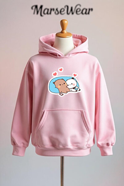 Vordevia مطبوع سترة قطنية مكونة من 3 خيوط O قصة فضفاضة K بغطاء رأس