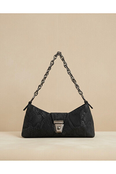 Bleebe Yılan Derisi Desen Zincirli Kadın El Çantası