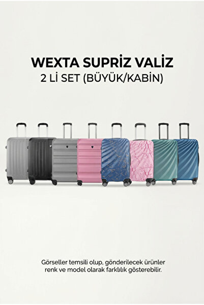 Wexta Valiz - BÜYÜK BOY ve KABİN BOY 2'Lİ SET - Karışık Renk ve Model