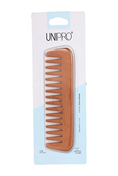 unipro أمشاط خشبية 13cm أسنان متباعدة