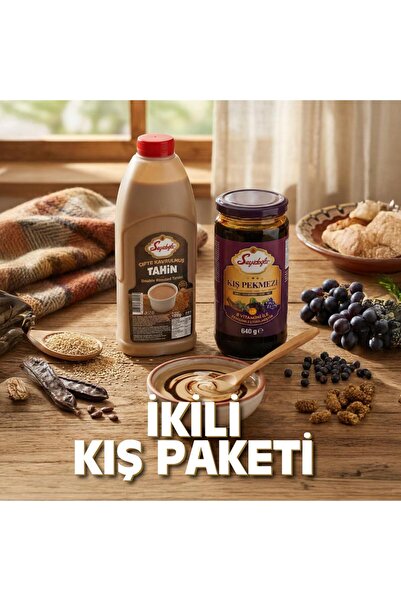 Seyidoğlu İkili Kış Paketi – Çifte Kavrulmuş Tahin 1000 g & Kış Pekmezi 640 g