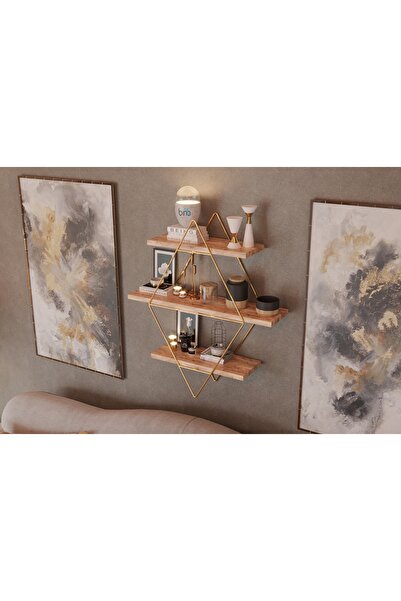 Vivense BİNO PRİZMA MASİF BÜYÜK BOY MUTFAK BANYO RAFI, GOLD