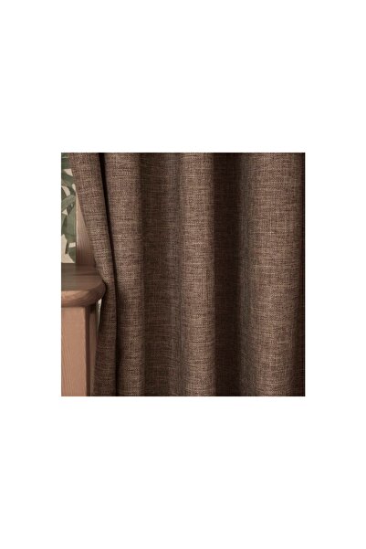 Vivense MASSARELLİ FON PERDE KETEN AÇIK KAHVE PİLESİZ 100X260