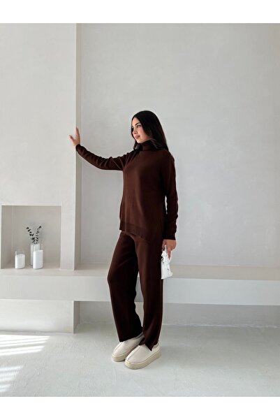 DONNA LISSA Women's Soft Oversized Turtleneck Knitwear Set Dl88