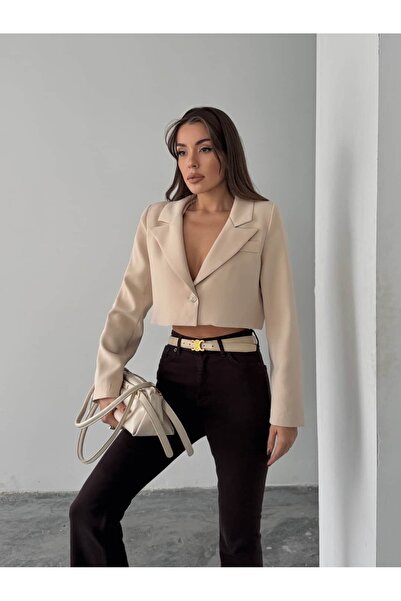 mydukkan.co Swallow Collar Crop Blazer Jacket