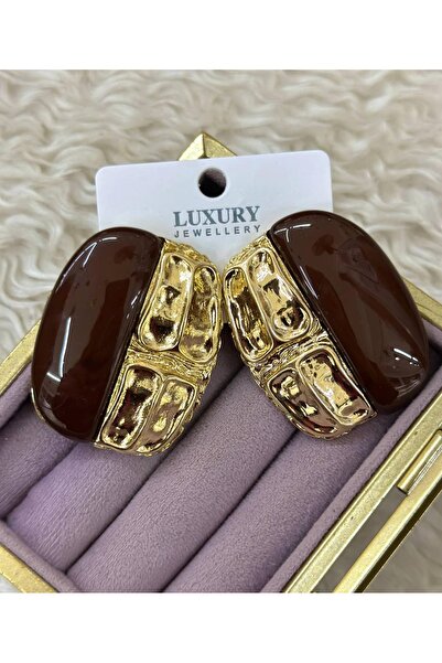 BY YASİN TOPÇU Luxury Earrings with Acrylic Detail