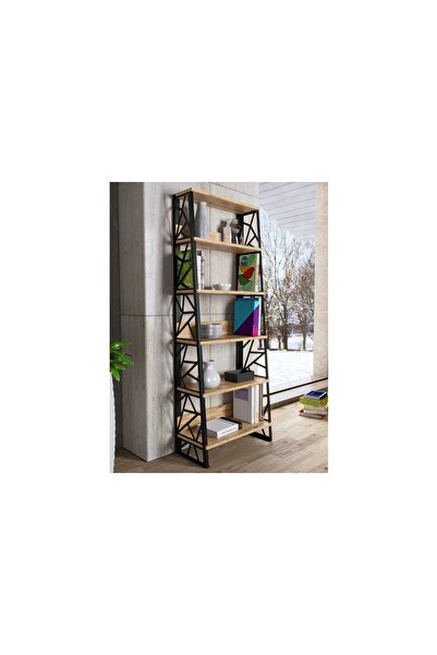 Vivense ALBATROS METAL KİTAPLIK, 5 RAFLI, ATLANTİK ÇAM SİYAH