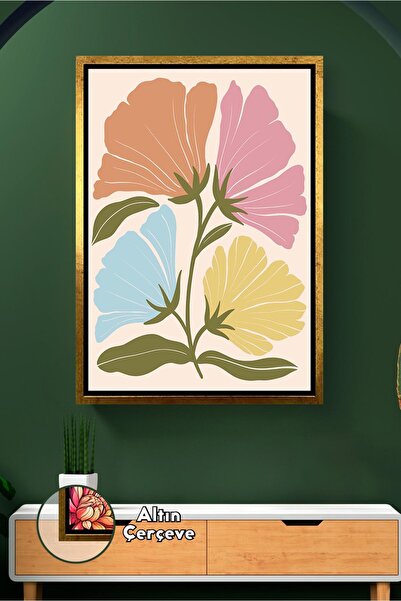 KOSS Dijital Boemski boho stil pastelnih šarenih cveća, mekana botanička umet...