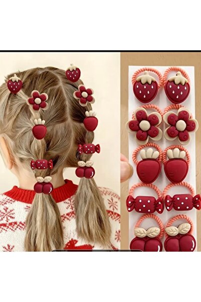 Ekinoksen 10 lu kız çocuğu tokası bordo karışık desenli şık ve tasarım dayanı...