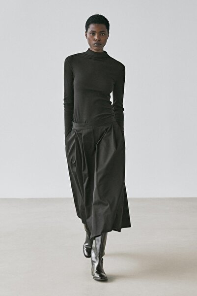 Massimo Dutti Uzun kollu ribana pamuklu t-shirt