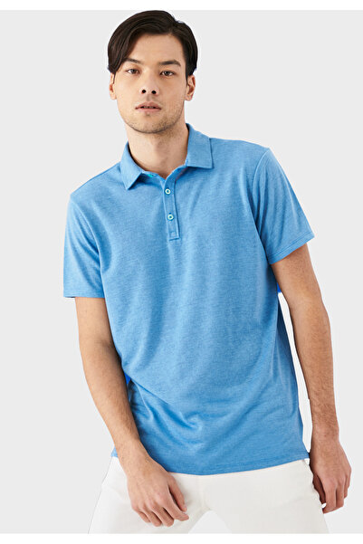 AC&Co / Altınyıldız Classics Turquoise Slim Fit Slim Fit Polo Neck Plain Casu...