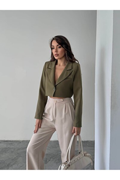 mydukkan.co Swallow Collar Crop Blazer Jacket