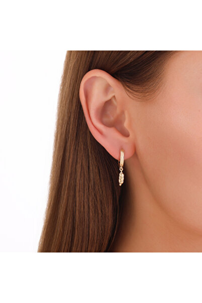 Mucize Kuyumculuk 14 Ayar Altın Yaprak Küpe