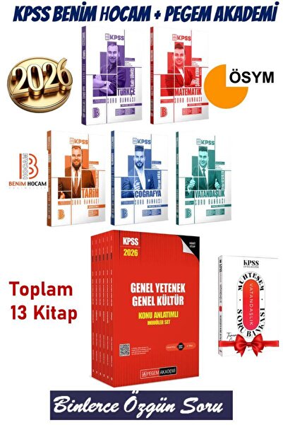 Pegem Akademi Yayıncılık 2026 Benim Hocam KPSS Soru Bankası Seti+Pegem Akadem...