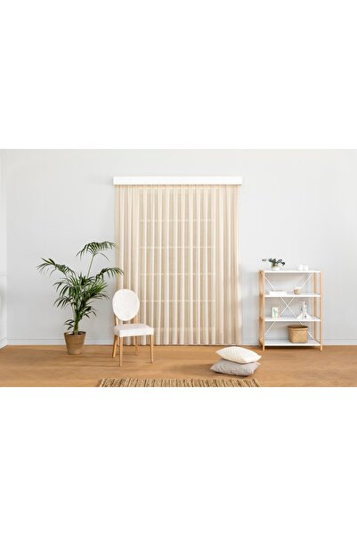 Vivense MASSARELLİ KETEN FOLDED TÜL BEJ RENGİ PİLESİZ 260 CM 100
