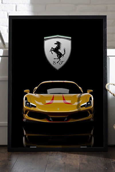 Duvarda Αφίσα Ferrari F8 Spider με μαύρο ξύλινο πλαίσιο, διακοσμητικός πίνακα...