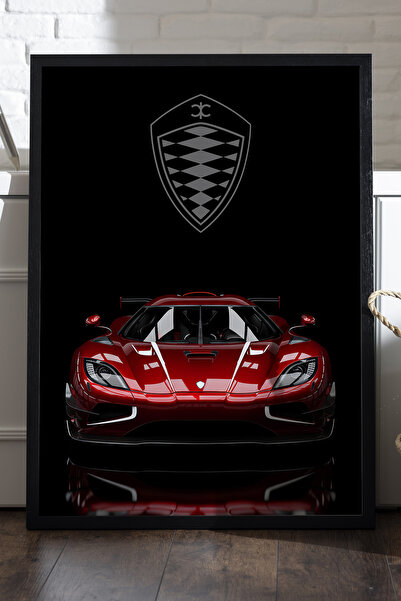 Duvarda Poster cu ramă din lemn negru Koenigsegg Agera RS, pictură decorativă...