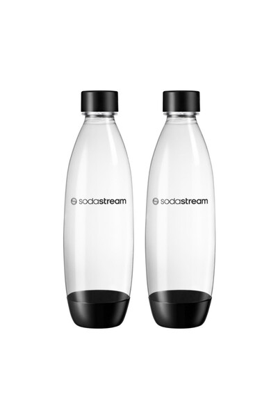 sodastream Fuse Carbonation Bottle Set, 1L, 2pcs, No BPA, Compatible with DUO, ART, TERRA,GAIA,Black