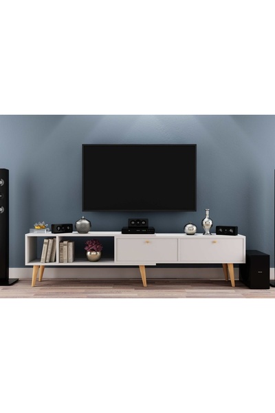 Vivense EVO TV ÜNİTESİ, BEYAZ, 210 CM