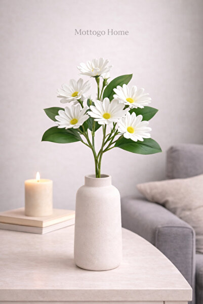 Mottogo 10-Headed Artificial Daisy Branch Decorative Flower – 44 Cm, Natural Looking