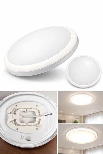 Huzur Elektrik Rada-r Sensörlü Beyaz Kasa Beyaz Işık 24w Ledli Tavan Armatürü