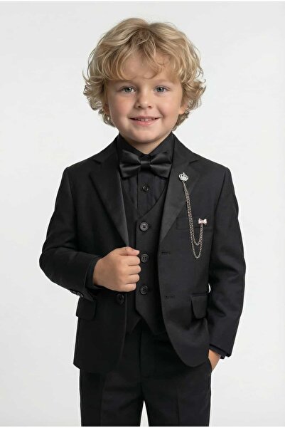 SIRRI Costum negru clasic pentru băieți, 6 piese, 1-5 ani, ocazii speciale