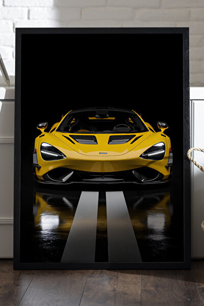 Duvarda Αφίσα McLaren 765LT με μαύρο ξύλινο πλαίσιο, διακοσμητικός πίνακας το...