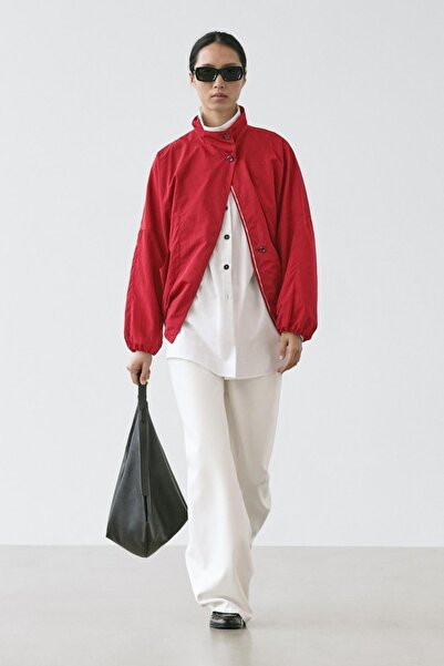 Massimo Dutti Dik yaka şişme bomber ceket