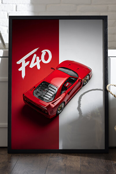 Duvarda Αφίσα Ferrari F40 με μαύρο ξύλινο πλαίσιο, διακοσμητικός πίνακας τοίχ...