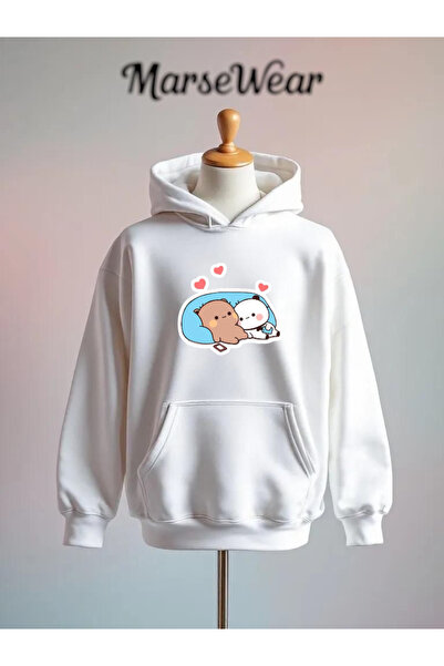 Vordevia مطبوع سترة قطنية مكونة من 3 خيوط O قصة فضفاضة K بغطاء رأس