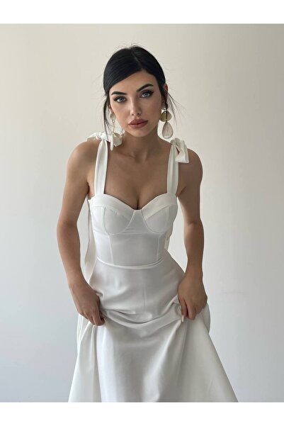 EtikaOnline Sindirella Midi Askılı Atlas Elbise