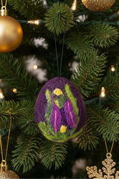 Uretti - Tülin 3528 4368 Handmade Felt on Egg Foam Purple Christmas Ornament ...
