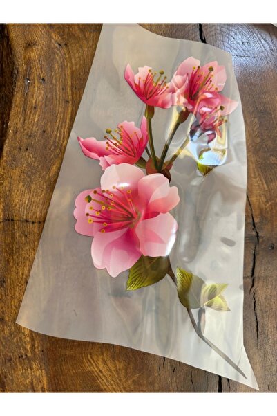Gönülden Tasarım Iron-On Pink Flower Transfer Print Arma 31X21 cm
