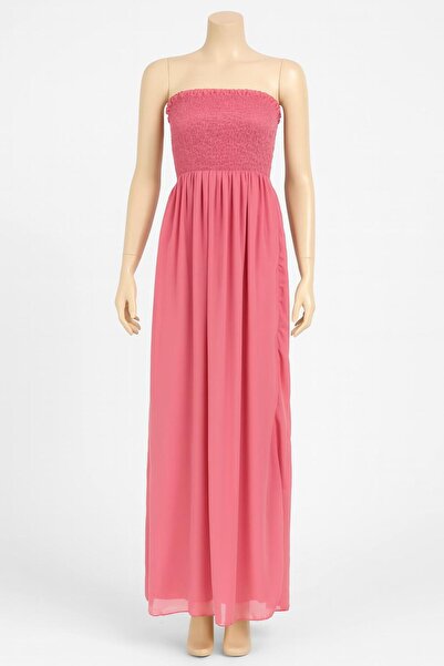 Sinhan فستان شاطئ نسائي طويل شفاف بدون حمالات مع جزء صدر مطاطي