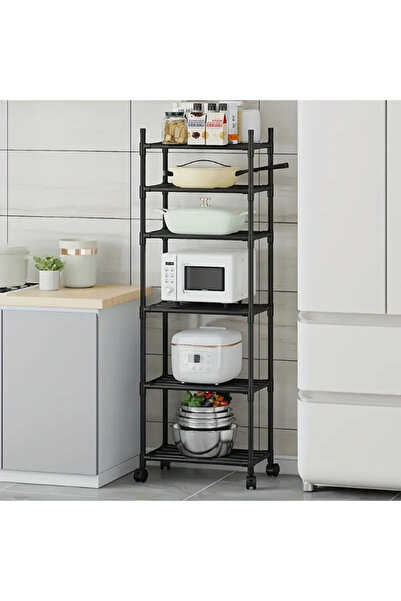 genric OneDcor 6-Tier Kitchen Storage Shelf with Wheels – Heavy-Duty Metal Pantry Shelving Unit