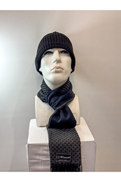 B'lazzotti Men's Kaşkol Scarf Polyviscon Smoked Navy Blue