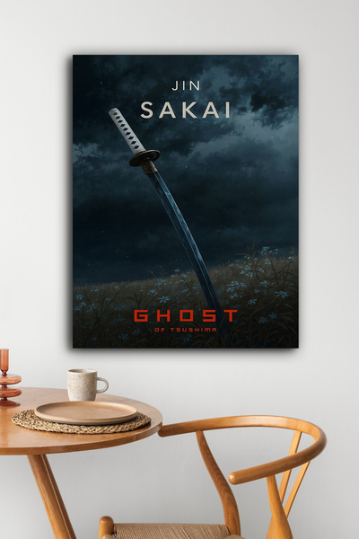 postercraft Jin Sakai Ghost of Tsushima Modern Panel Tablo Poster