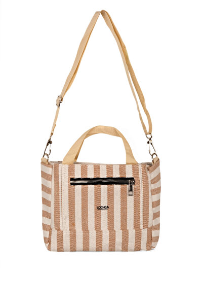 Tonny Black Women's Mink Canvas Strap Front Zipper Hand and Shoulder Bag