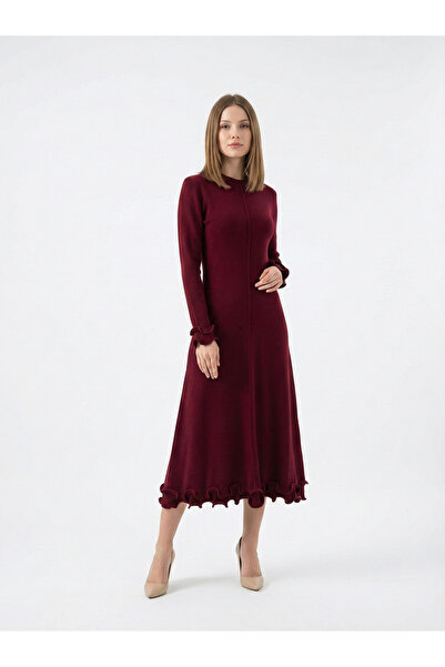 Bordo Triko Elbise