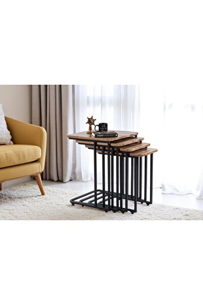 Vivense MONO C ZİGON SEHPA, DÖRTLÜ NATURAL CEVİZ