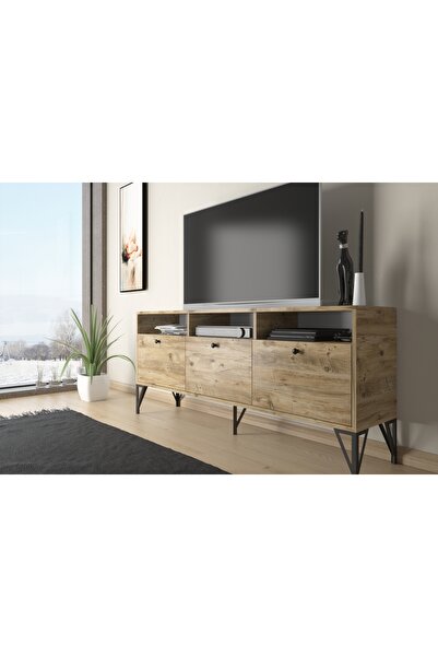 Vivense RHEA TV ÜNİTESİ, ATLANTİK ÇAM SİYAH, 160 CM