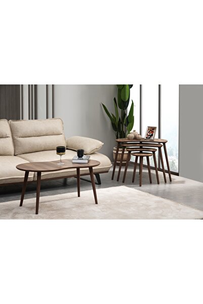 Vivense MOON ZİGON ORTA SEHPA SETİ, CEVİZ