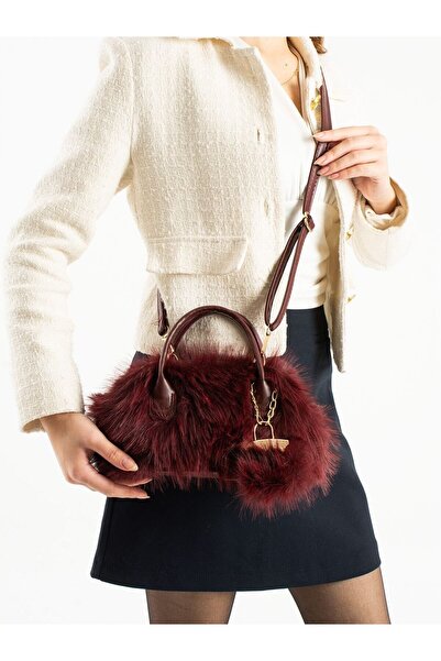 EDL KOKOŞ ÇANTA İ Kadın Peluş Çanta Zincir Çapraz Askılı Omuz ve El Çantası