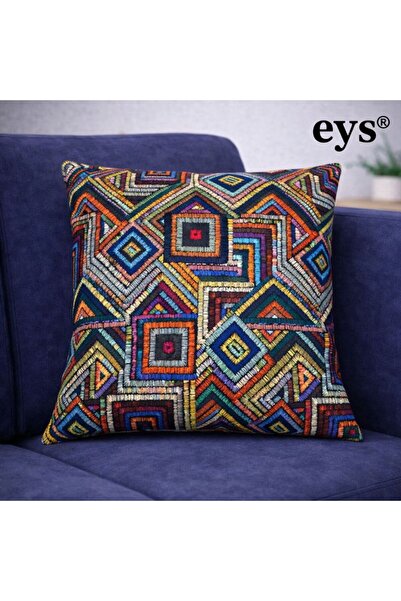 Eys Dijital Baskılı Çift Taraflı Pamuklu Kırlent Kılıfı – Gizli Fermuarlı, As...