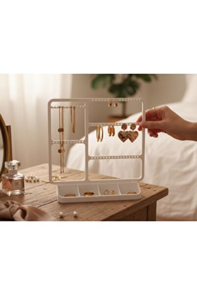 Goplast Premium Beyaz Küpe Standı, Küpe, Yüzük, Kolye ve Bileklik, Takı Organ...